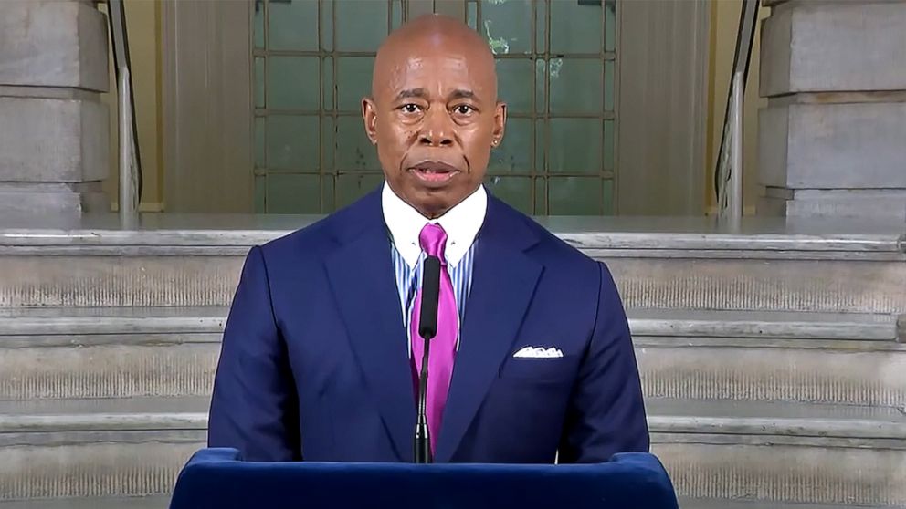 PHOTO: New York City Mayor Eric Adams speaks at City Hall, Oct. 7, 2022, in New York City.