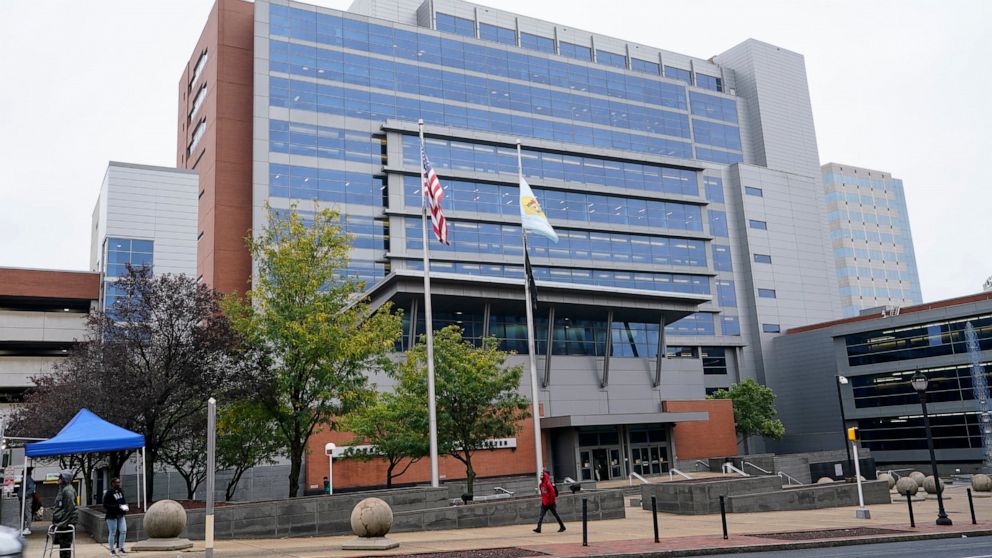 Shown is the Leonard L. Williams Justice Center housing the Court of Chancery in Wilmington, Del., Tuesday, Oct. 4, 2022. Elon Musk is abandoning his legal battle to back out of buying Twitter by offering to go through with his original $44 billion b